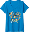 Women's Disney Halloween Mickey & Friends Cute Costumes Fall Icon V-Neck T-Shirt - Sapphire Blue
