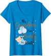 Baby Bear Baby Shower Theme Matching Co Womens Baby Bear Baby Shower Theme Grandma Bearly Wait Baby Boy V-Neck T-Shirt - Sapphire Blue