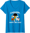 llama shirt collection by Jean Olivier Womens funny llama with hats lama with hat carl funny birthday V-Neck T-Shirt - Sapphire Blue