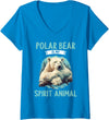 Polar Bears Polar Bear Lovers Shop Womens Polar Bears Polar Bear is my spirit animal V-Neck T-Shirt - Sapphire Blue