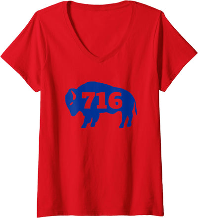 716 Buffalo New York Womens Buffalo Ny Area Code 716 V-Neck T-Shirt