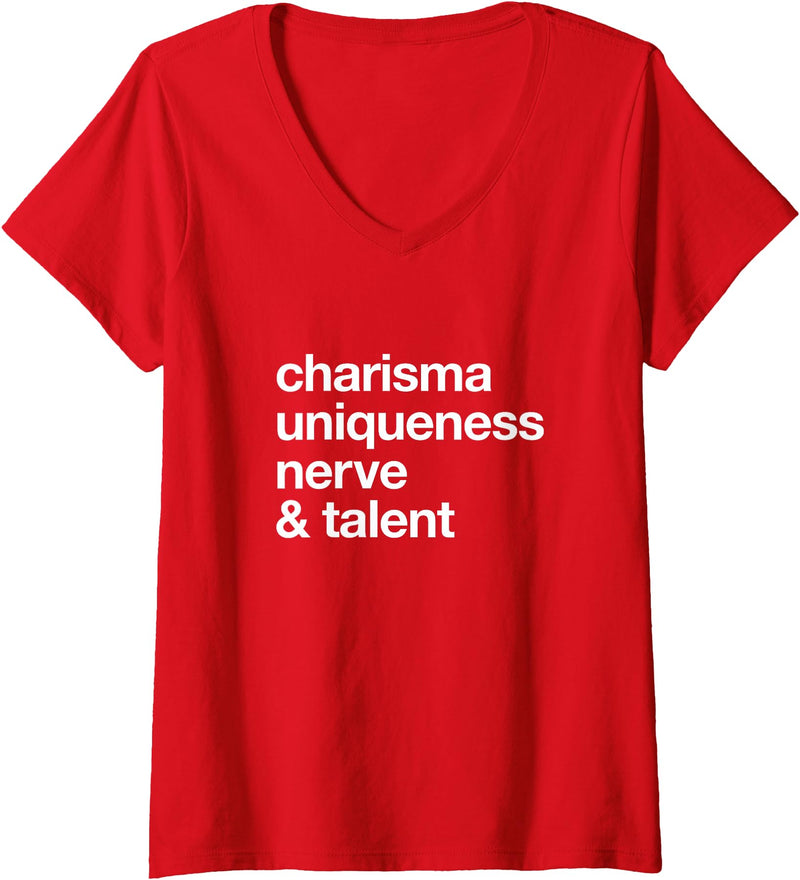 Bear-ly Gay Tees Womens Funny Charisma Uniqueness Nerve Talent Gay Clothing V-Neck T-Shirt - Red