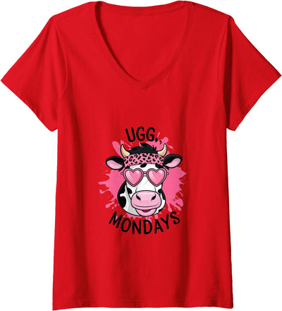 Womens Ugg Monday's Cow V-Neck T-Shirt