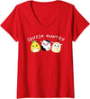 Funny anime designs Womens Squish hunter cute animals pineapple cow lamb V-Neck T-Shirt - Red