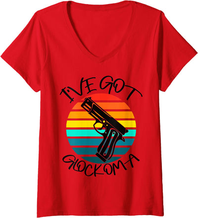 Womens I've got Glockoma Paw Funny Dog Lover Dog Quote V-Neck T-Shirt