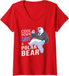 Polar Bear Apparel Women's Save The Polar Bear Cool Arctic Lover V-Neck T-Shirt - Red