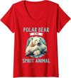 Polar Bears Polar Bear Lovers Shop Womens Polar Bears Polar Bear is my spirit animal V-Neck T-Shirt - Red