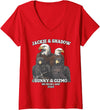 Jackie and Shadow Bald Eagle Family Tee Womens Jackie And Shadow Sunny And Gizmo Big Bear Lake 2025 V-Neck T-Shirt - Red