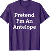 Lazy Costume Party Co. Pretend I'm An Antelope Costume Funny Animal Halloween Party T-Shirt - Purple