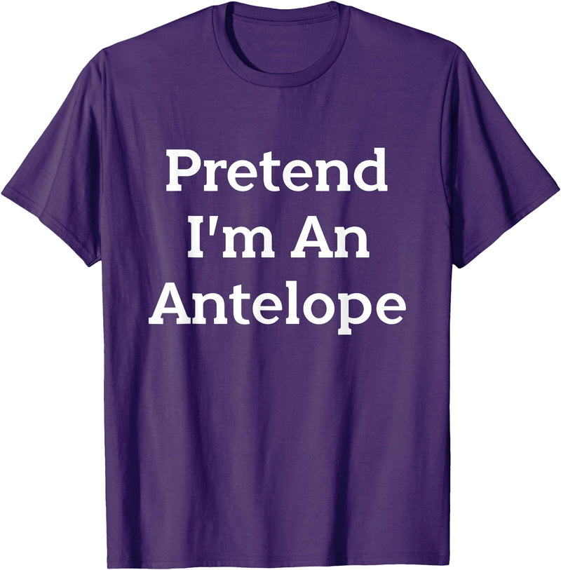 Lazy Costume Party Co. Pretend I'm An Antelope Costume Funny Animal Halloween Party T-Shirt - Purple