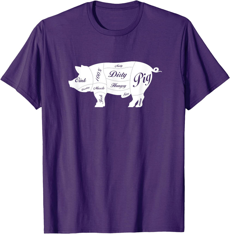 LGBTQIA+ Power Design Nasty Hungry Dirty Pig Design - Fun Gay Pig Pride - LGBTQIA+ T-Shirt - Purple