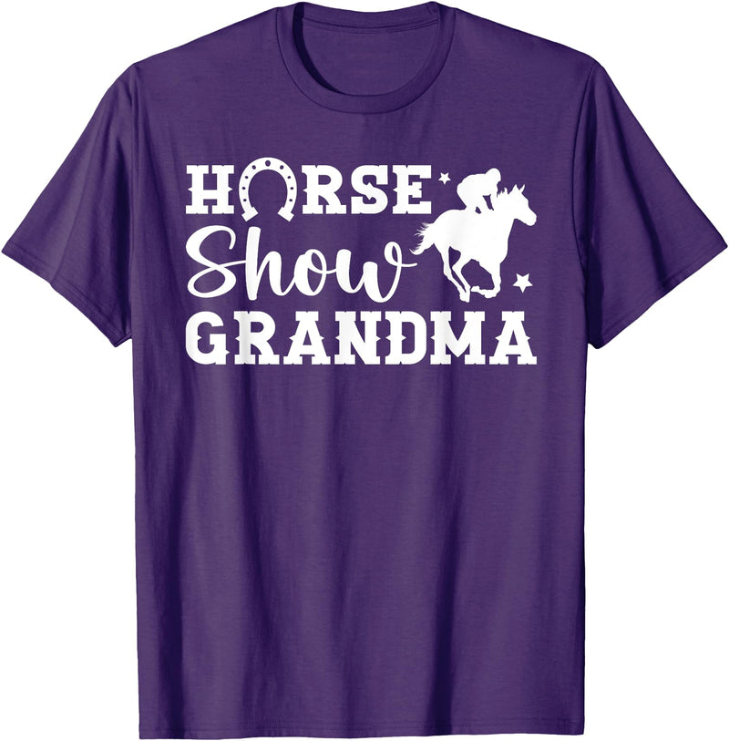 Cute Horse Show Grandma For Mother's Day Horse Show Grandma Equestrian Grandmother T-Shirt - Purple