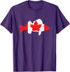 Fishermen Gifts | Mens Fisherman Apparel Canada Flag Walleye Fishing Mens Walleye Fish Cool Gifts T-Shirt - Purple