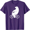Die besten Radfahrer Outfits und Geschenke Bear on bicycle cyclist bicycle cycle outfit T-Shirt - Purple