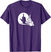Funny Rabbit Shadow Hand Middle Finger Sign the Finger Bunny T-Shirt in Purple