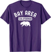 Cali Retro Tees Bay Area San Francisco Oakland Berkeley California 510 Bear T-Shirt - Purple