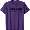 Funny Humor Tee Ideas for Men And Women I Workout Because I'm Ugly Unisex-Adults Grey Short Sleeve T-Shirt - Purple