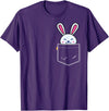Bunny in Pocket Rabbit Lover Gifts for Women Men Kids T-Shirt in Purple