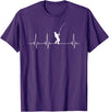 Fishing gifts Fishing heartbeat T-Shirt - Purple