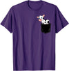 In My Your Pocket Food, Animales, Birds, Fish Pocket Animal Cute Cow Funny Cow Lover Adorable Pocket Cow T-Shirt - Purple