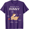 Rabbit Clothes Easter Outfit Hare Lover Gift Anatomy Bunny T-Shirt in Purple