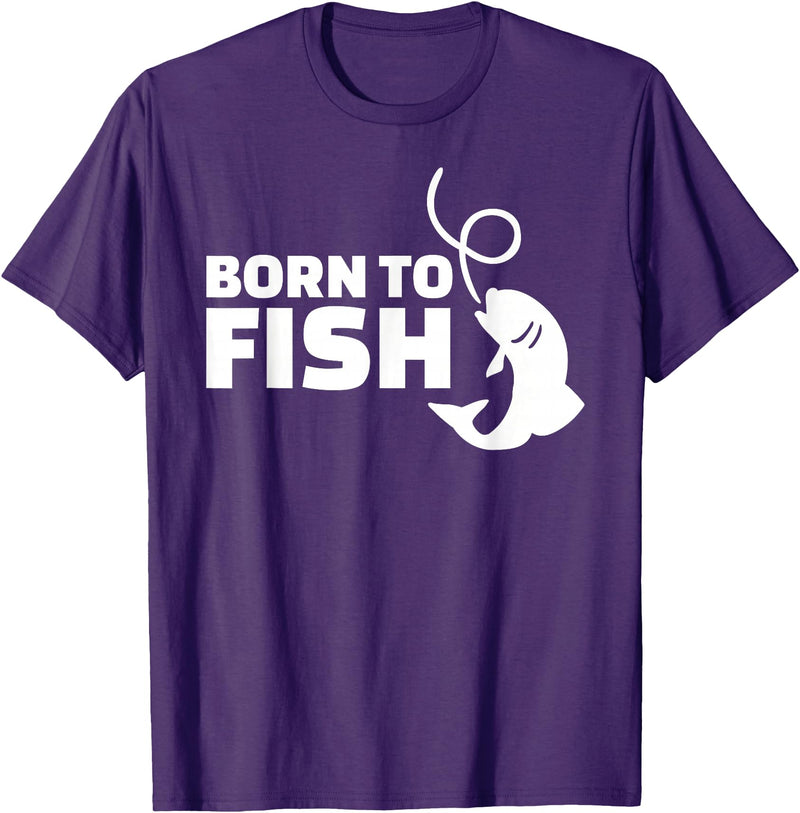 Fishing Born to fish T-Shirt - Purple