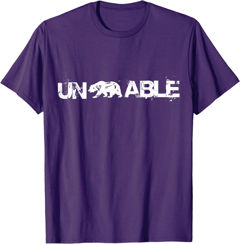 Funny Unbearable T-Shirt - Un Bear Able Tee Funny Un Bear Able Shirt - Unbearable T-Shirt T-Shirt - Purple