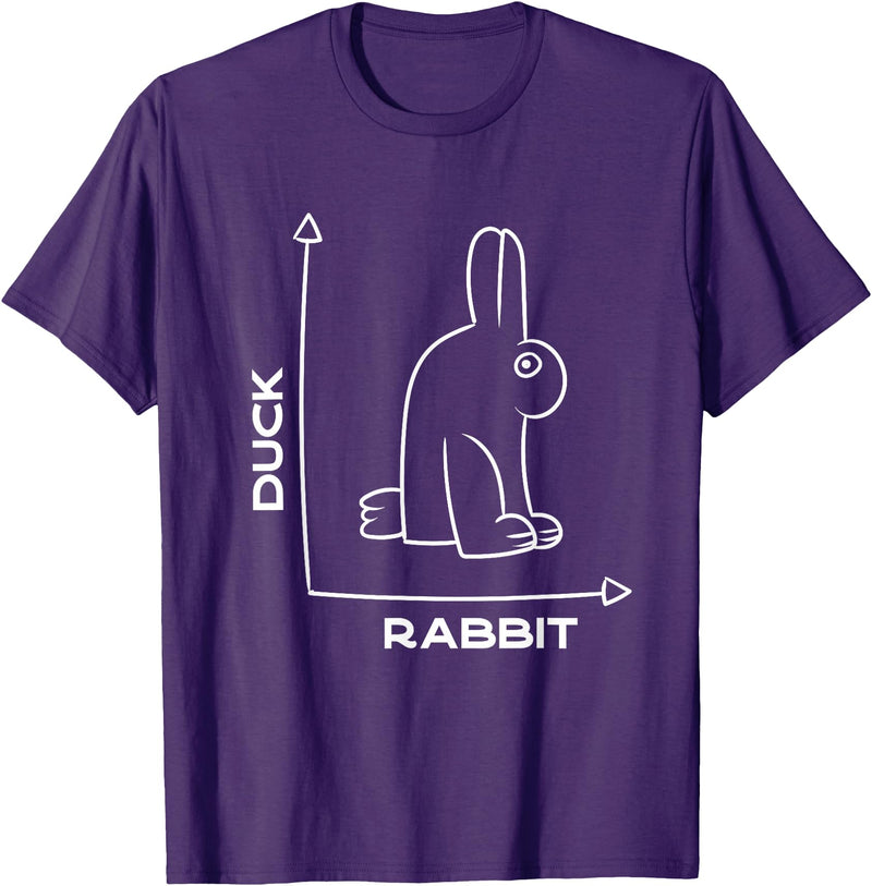 Duck - Rabbit - Funny - Joke - Bunny - Optical Illusion -Pun T-Shirt in Purple