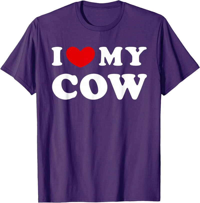 I Heart My Everything - Collection I Love My Cow, I Heart My Cow, I Love My Cow T-Shirt - Purple