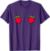Fruit Boobs Co Strawberry Fruit Boobs Funny Summer Food T-Shirt - Purple