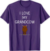 Best Pet Grandparents Ever I Love My Grand Cow Funny Highland Cow Lover Grandma Grandpa T-Shirt - Purple