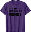 Calf to Cow Farming Apparel Smells Like Money Retro 90s Dairy Farm Gift Shirt T-Shirt - Purple