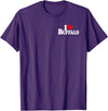 LOVE OF BUFFALO HEART CITY APPAREL I LOVE HEART BUFFALO NY T-Shirt - Purple