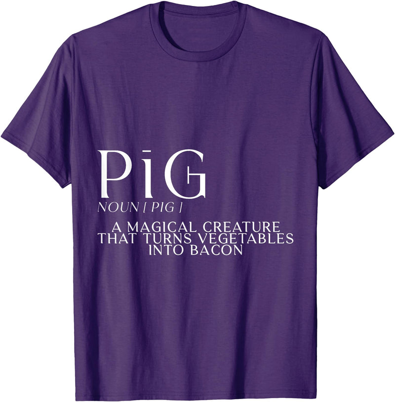 Bacon FH Pig, A Magical Creature That Turns Vegetables Into Bacon --- T-Shirt - Purple