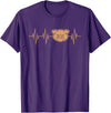 Cute Pulse Line Animal Lover Outfit Men Women Kids I Love My Pig Heart Valve Heartbeat Funny Barn Farmer Gift T-Shirt - Purple
