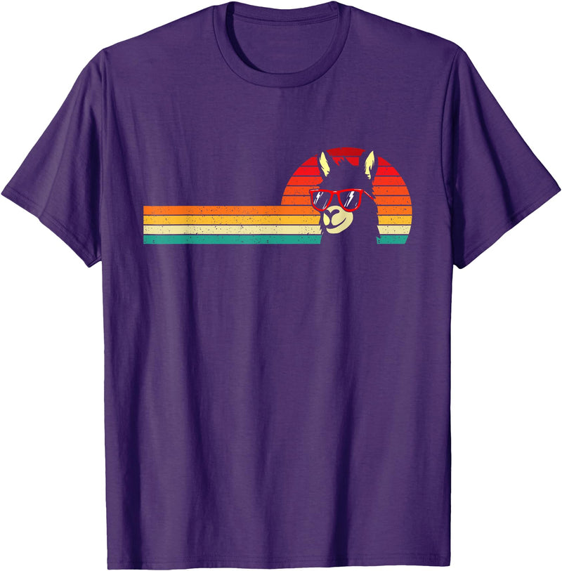 Funny Llama Shirts Retro Vintage Llama - Farm Animal Lover Zoologist Zookeeper T-Shirt - Purple