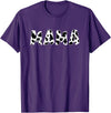 funny saying Gifts for Family Members and more Mama Cow Print Cow Pattern Mother's Day T-Shirt - Purple