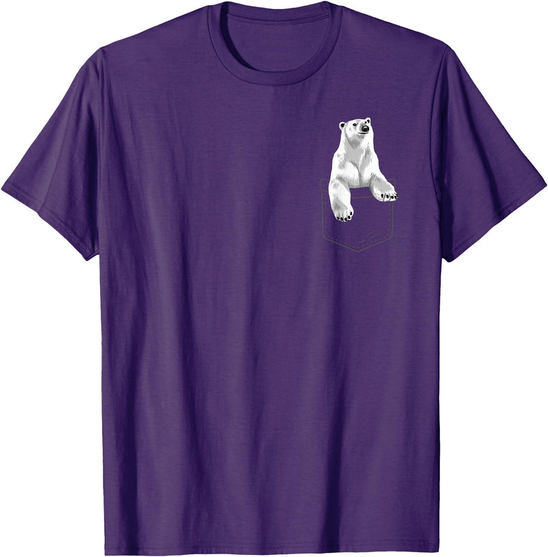 Polar Bear Gift Polar Bear Accessories & Stuff Cute Polar Bear for Men Women Arctic Bears Pocket Animal T-Shirt - Purple
