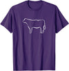 Red Angus cow decor Red Angus Cow Art Print T-Shirt - Purple