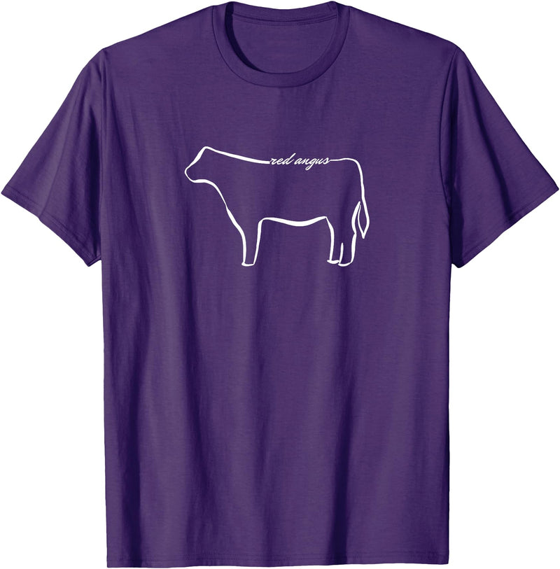 Red Angus cow decor Red Angus Cow Art Print T-Shirt - Purple