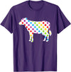Rainbow Cow Shop Rainbow Cow Dots, Colorful Cow Print for Cow Lovers T-Shirt - Purple