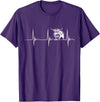 Loveable Highland Cows Hairy Coos Scottish Highland Cow Heartbeat EKG Pulse Highlander Cow T-Shirt - Purple
