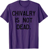 CAT COW CHIVALRY IS NOT DEAD T-Shirt - Purple