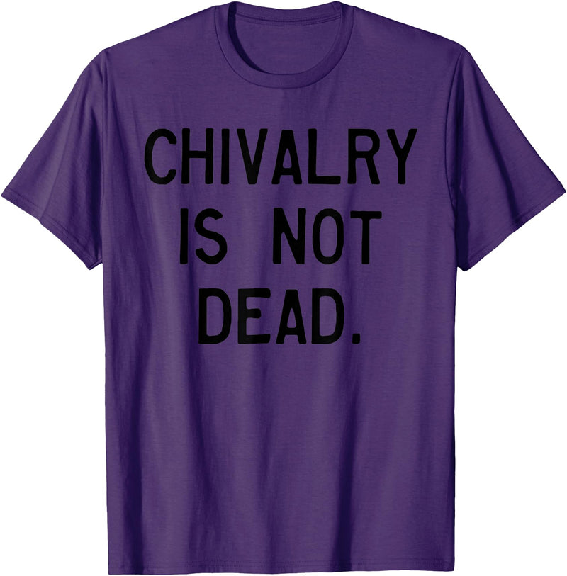 CAT COW CHIVALRY IS NOT DEAD T-Shirt - Purple