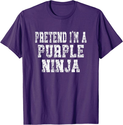Purple Vibes Pretend I'm A Purple Ninja Easy Halloween Costume T-Shirt