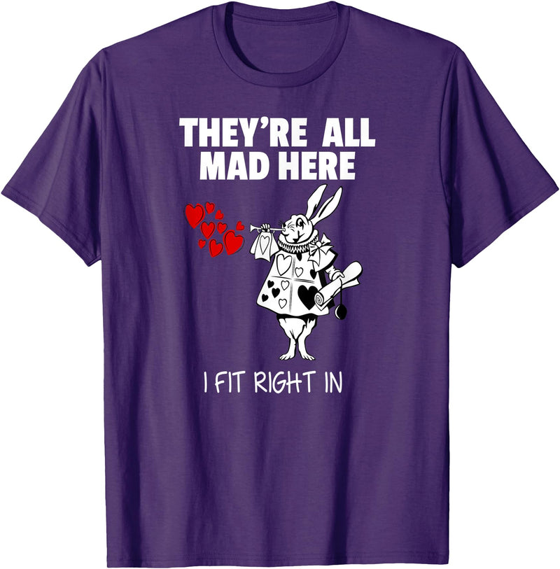 Alice in Wonderland White Rabbi Rabbit T-Shirt in Purple