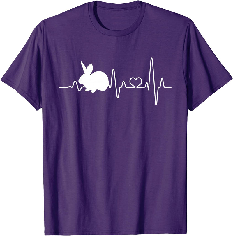 Bunny Heartbeat Pulse Rabbit T-Shirt in Purple