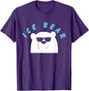 Global Warming Awareness Arctic Winter Ice Ice Bear with Sunglasses Polar Bear Plunge T-Shirt - Purple