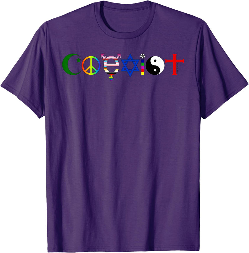 Bear In The Cloud Coexist T-Shirt - Purple