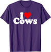 I HEART LOVE COWS I Love Heart Cows T-Shirt - Purple